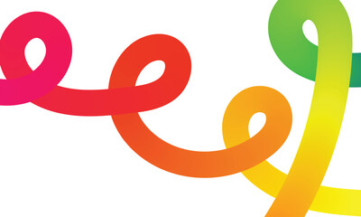 Gradient Ribbon Flow – Twisting Color Bands on White Canvas