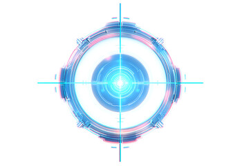 Futuristic glowing hud interface with crosshairs, great for technology presentations, game design, and modern user interfaces with its vibrant digital feel