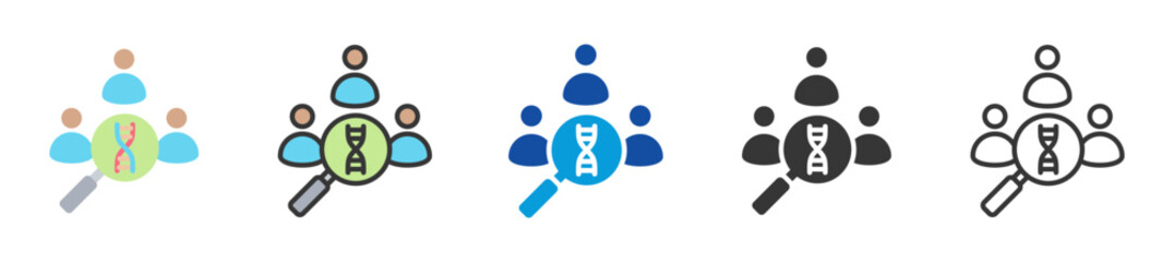 genetic predisposition icon set multi style various collection