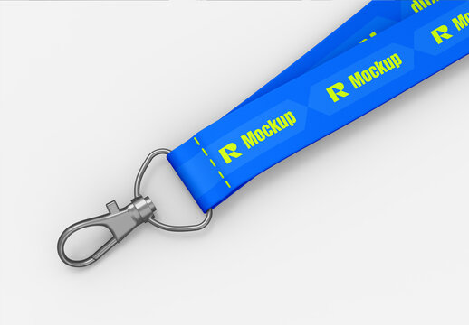 Lanyard Strap Keychain Mockup Template