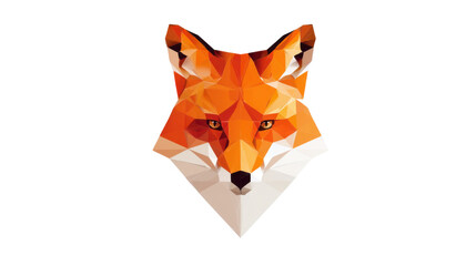 Obraz premium Low Poly Geometric Fox Head Isolated on White Background