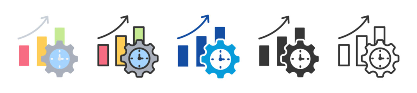 productivity icon set multi style various collection