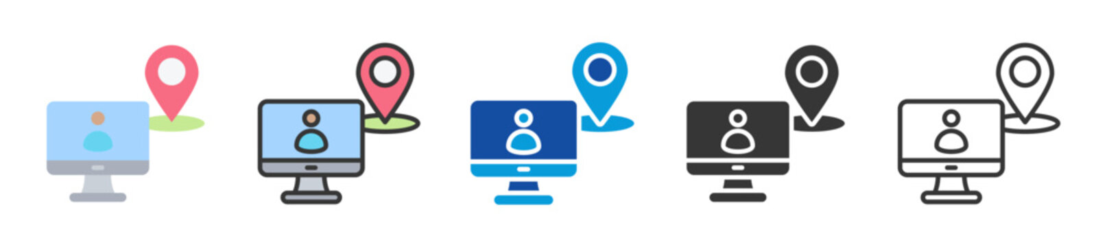 remote onboarding icon set multi style various collection