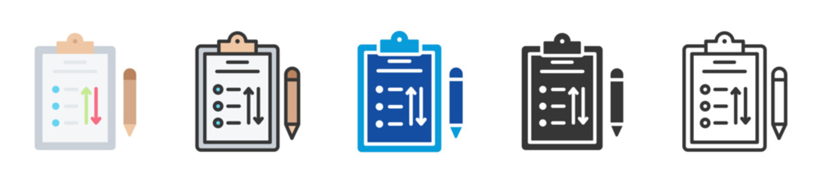 task prioritization icon set multi style various collection