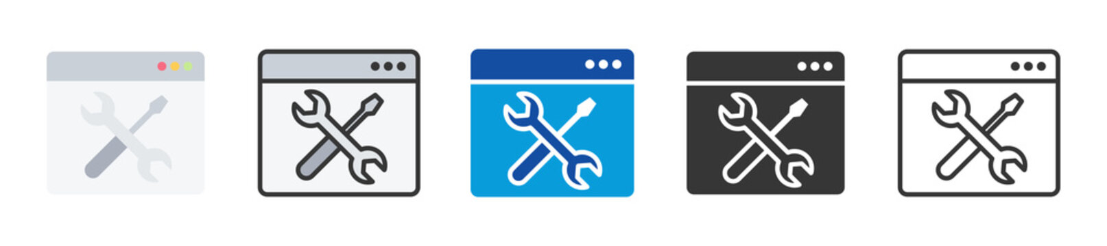 digital tools icon set multi style various collection