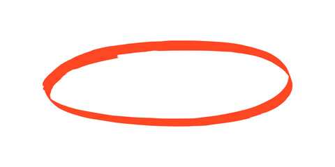 Hand drawn red marker encircle for text highlighting, banners and designs