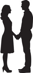 silhouette of a couple, editable file