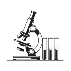 Microscope and Laboratory Equipment Silhouette Vector Set