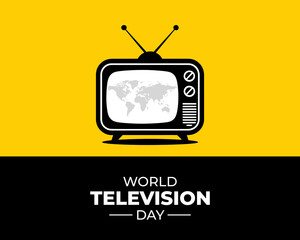 World Television Day. 21 November. Template for background with banner, poster and card. Flat illustration. Jpeg format.