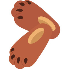 Cozy Brown Paw Slippers for Indoor Wear Featuring Playful Toe Details and a Light Tan Interior Lining for Comfort and Warmth
