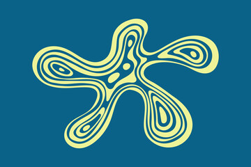 Abstract blob star shape. Wavy contours and natural design elements.