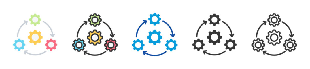 integration icon set multi style various collection