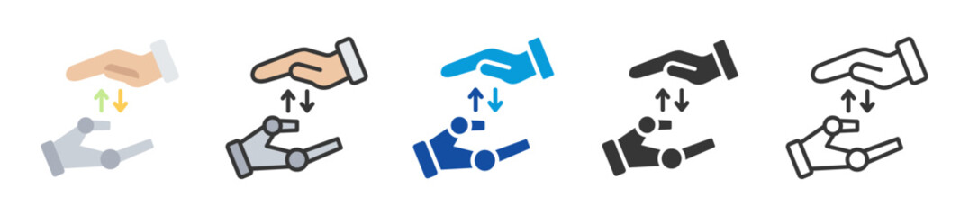 digital transformation icon set multi style various collection