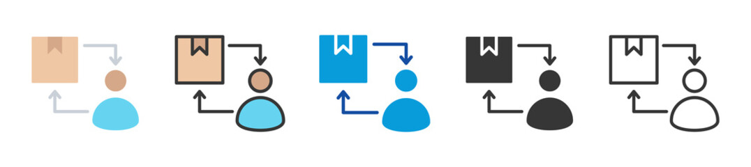 supply chain icon set multi style various collection