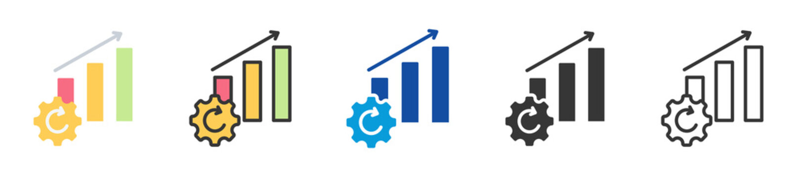 operational efficiency icon set multi style various collection