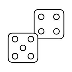 Two dice with pips showing a five and a four