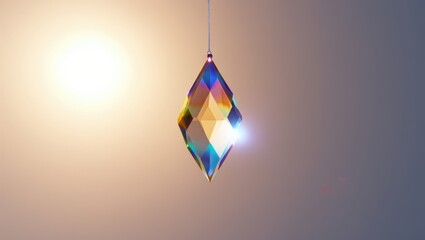 Obraz premium Colorful crystal pendant reflecting light, creating a stunning visual effect