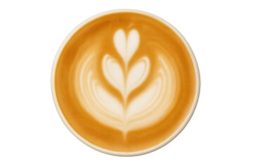 Latte macchiato with heart shape latte art top view