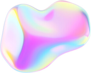 3D Iridescent Rainbow Abstract Fluid