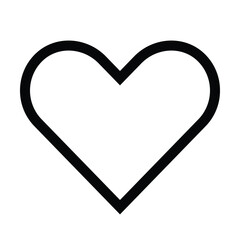 Outline heart icon for love, like, and favorite functions.