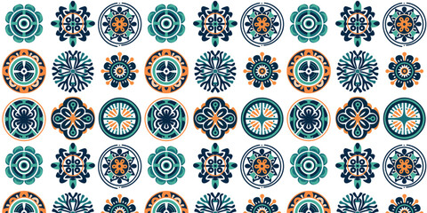 vector illustration seamless oriental mosaic tiles background