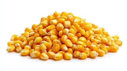 A vibrant mound of yellow corn kernels rests together ready for delicious recipes or snacks.