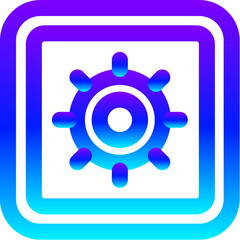 Modern Blue Gradient Line Icon of Safe Settings