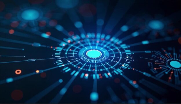 abstract blue background with binary code