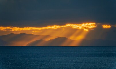 Fototapeta premium Pareti, Elba, Tuscany, Italy, Europe - 25 September 2025, sunset over the sea