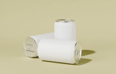 Clean Blank Soda Cans for Label Design Showcase