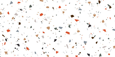terrazzo floor pattern. white colourful terrazzo pattern texture background.