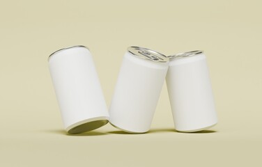 Clean Blank Soda Cans for Label Design Showcase