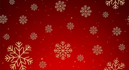 Golden snowflake seamless pattern on red background for christmas decoration