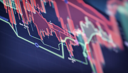Technical stock chart showing trend reversal