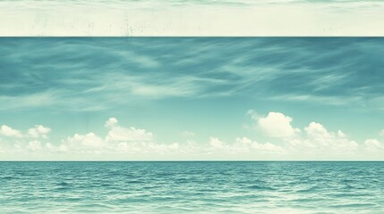 Obraz premium Expansive seascape features calm ocean water beneath a dramatic, textured sky