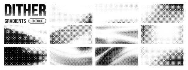 Fototapete Superhelden Gradient dither set with bit bg game and background bitmap pattern pixel. Retro gradation vector with speckle abstract grid and arcade 2D art white. Interface computer spread with geometry digital  © RDVector