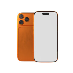 Realistic smartphone i phone 17 mock up front and back
