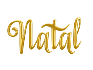 Golden 3d natal text render for christmas