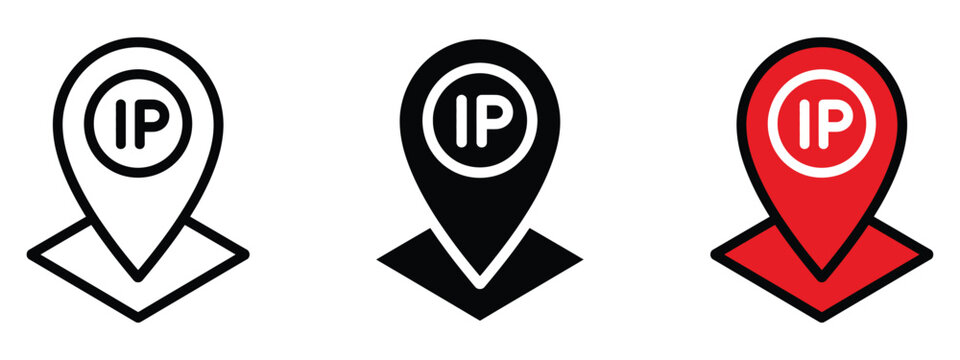 IP icon set. network security and ensure data privacy symbol. vector illustration.