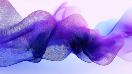 Abstract design with flowing, vibrant purple and blue mesh forms.