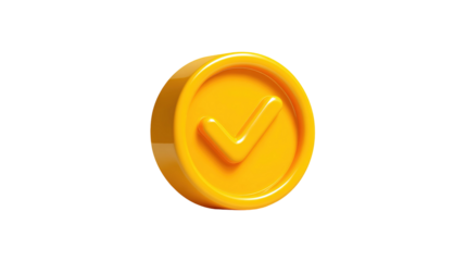 yellow check mark icon isolated on transparent background Remove png