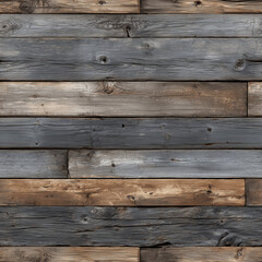 Weathered Reclaimed Wood Planks Texture - Rustic Seamless Background of Grunge Grey and Brown Timber Wall