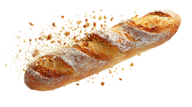 Baguette de pain fond transparent
