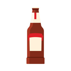 Minimal flat design of isolated Poland beer bottle on white background for beverage branding vector illustration