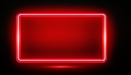 Fototapeta premium Realistic Glowing Red Neon Frame Isolated On Transparent Background Vector Neon Light Banners With Shining Effect Bright Neon Sign Plate Png