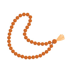 Islamic misbaha or tasbih prayer beads from Saudi Arabia on white isolated background vector illustration