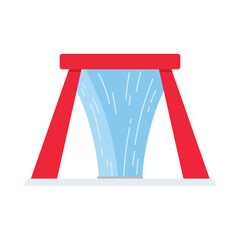 Minimal flat isolated icon of Singapore Jewel Changi Vortex waterfall landmark for travel and tourism vector illustration