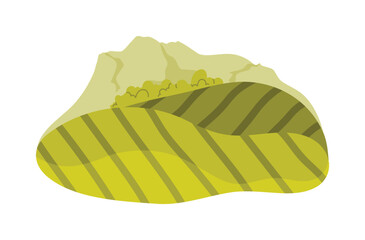 Minimalist South Africa mountain and hills landscape on white background, isolated vector illustration