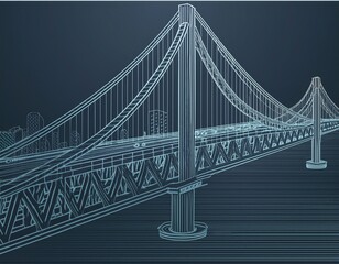 Fototapeta premium blockchain bridge outline