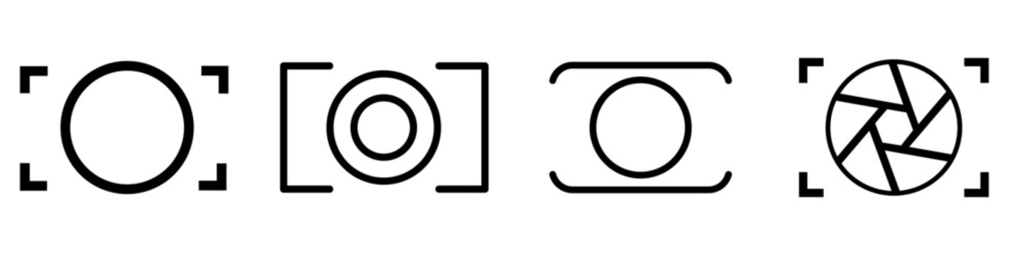 Foto camera icon vector set. photo illustration sign collection. focus symbol. cam logo or mark.